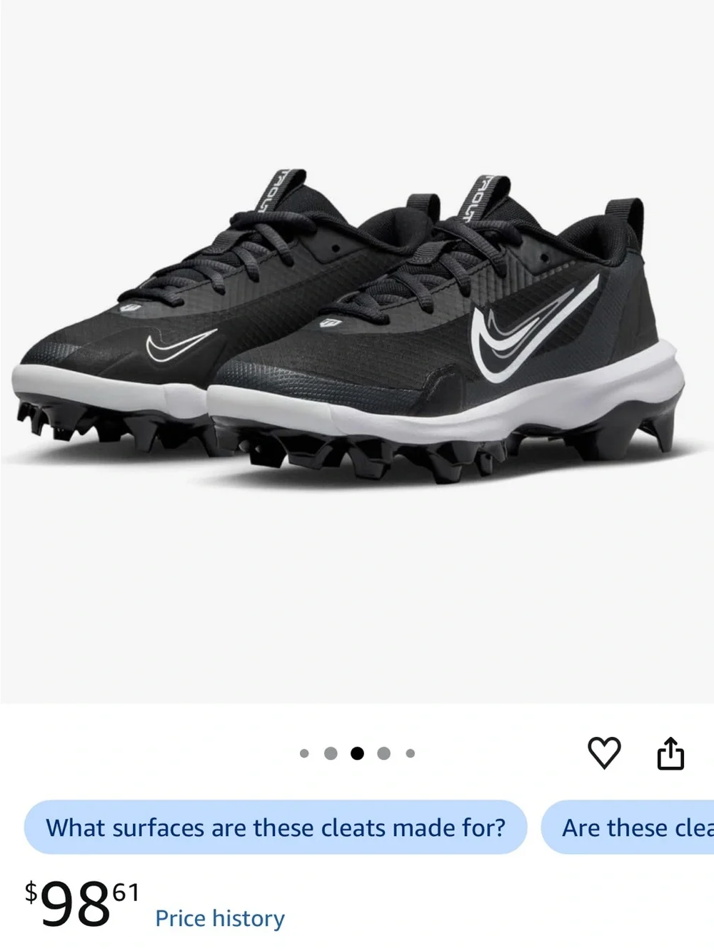 Nike Boy's Force Trout 9 Pro Molded Baseball Cleats .Size 5Y